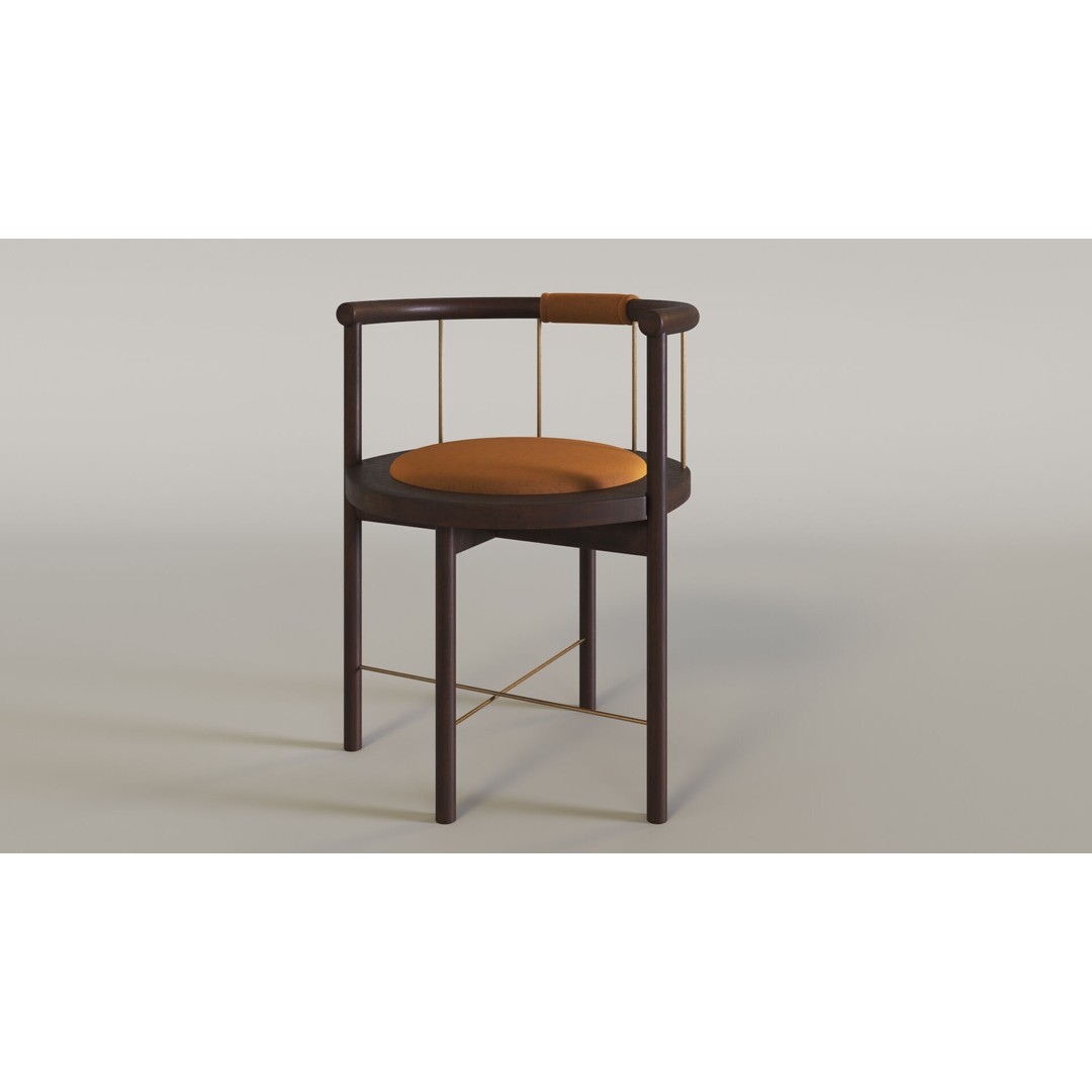 Lloyd Bar Stool 3D Model – Modern Wooden Chair, Game Ready, FBX - View 5