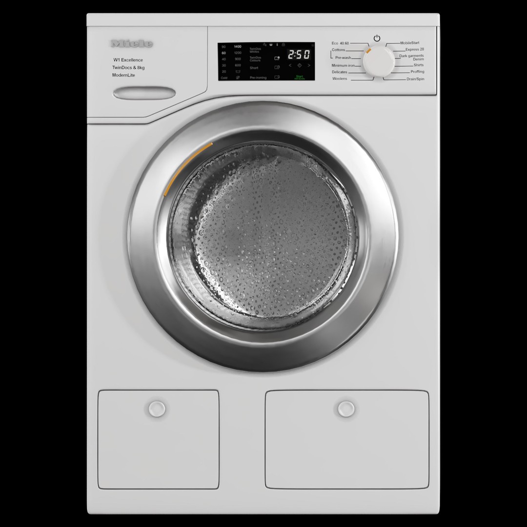 Miele Washing Machine and Dryer 3D Model – High Poly PBR Appliance, FBX, OBJ - View 6