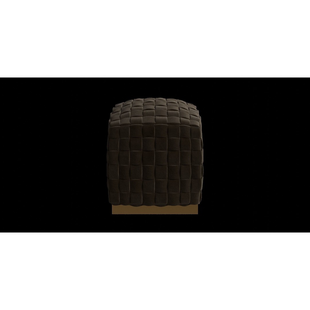 Velvet Ottoman 3D Model – Modern Round Cube Design, PBR Textures - View 10