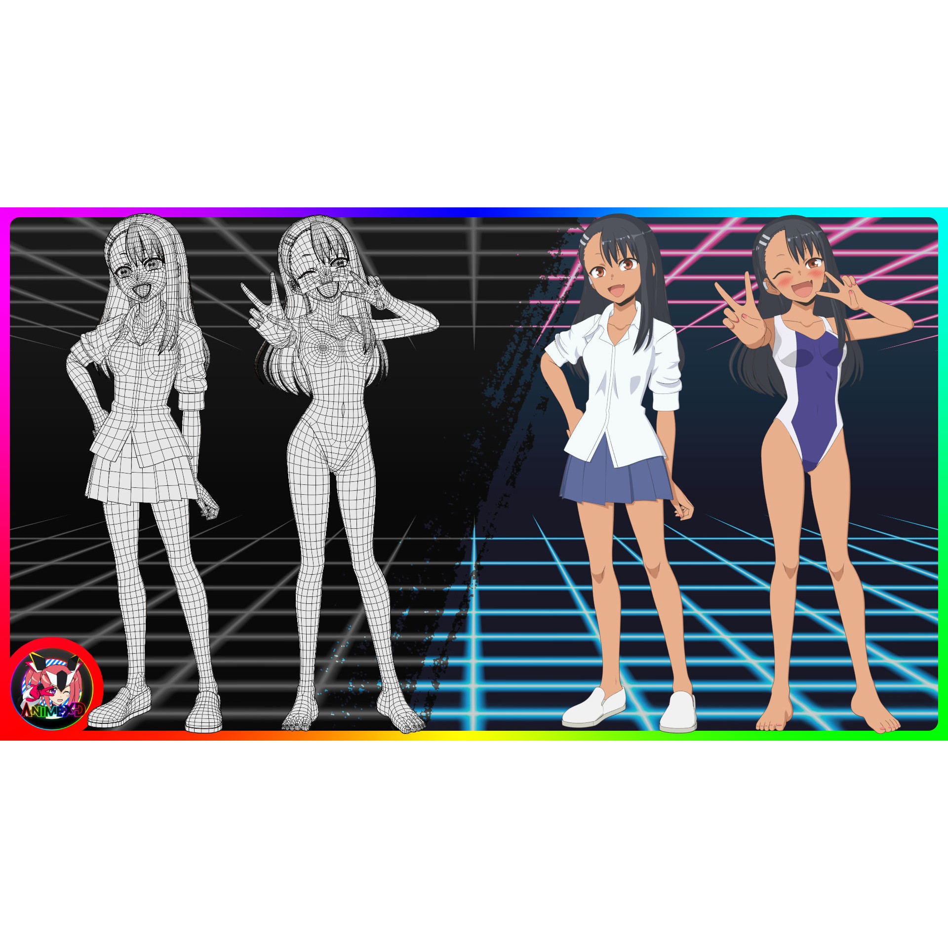 Nagatoro - Low-Poly Game-Ready 3D Model - View 10