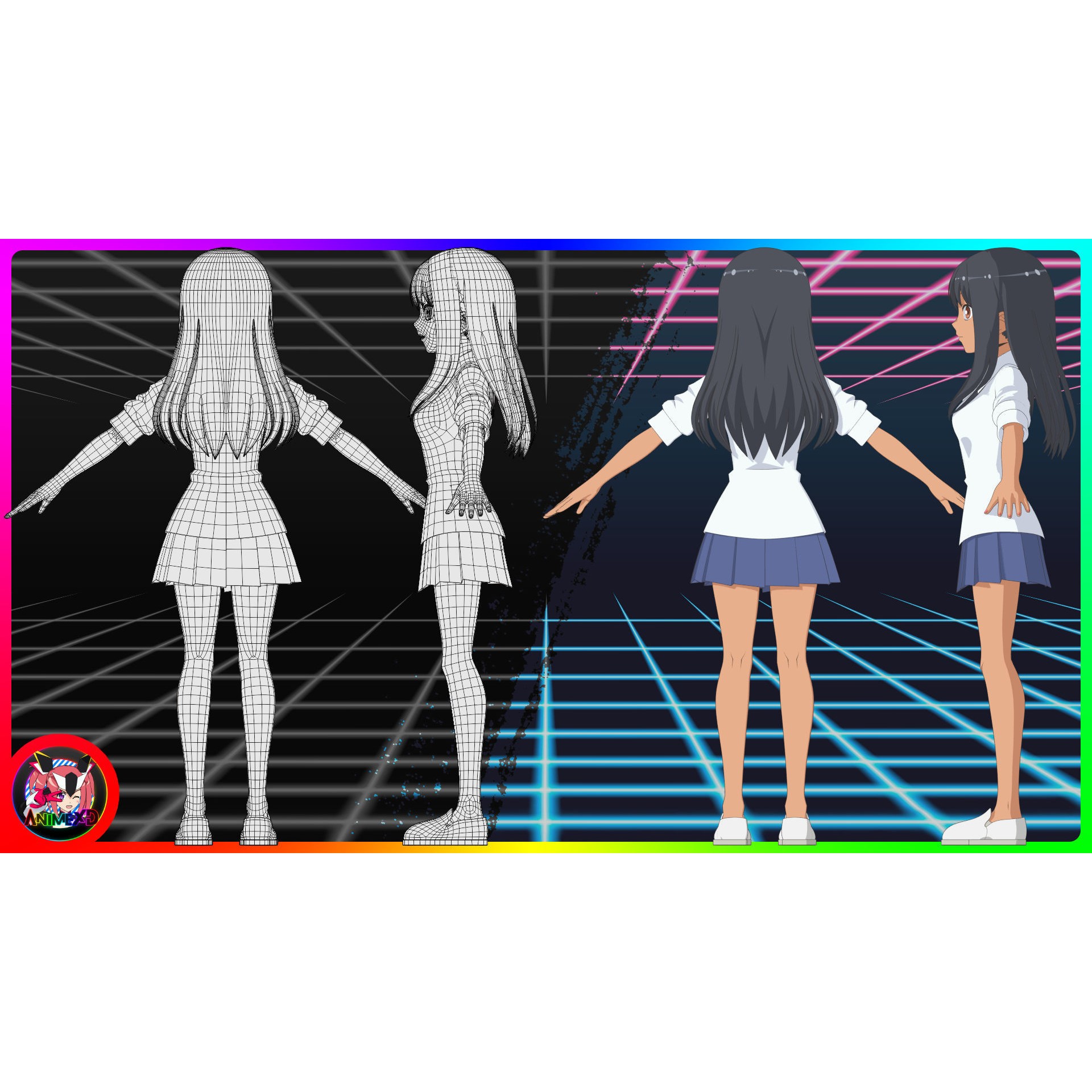 Nagatoro - Low-Poly Game-Ready 3D Model - View 13