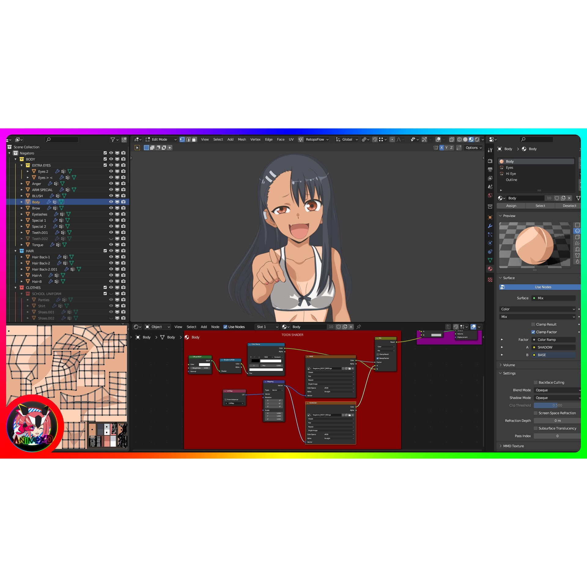 Nagatoro - Low-Poly Game-Ready 3D Model - View 16