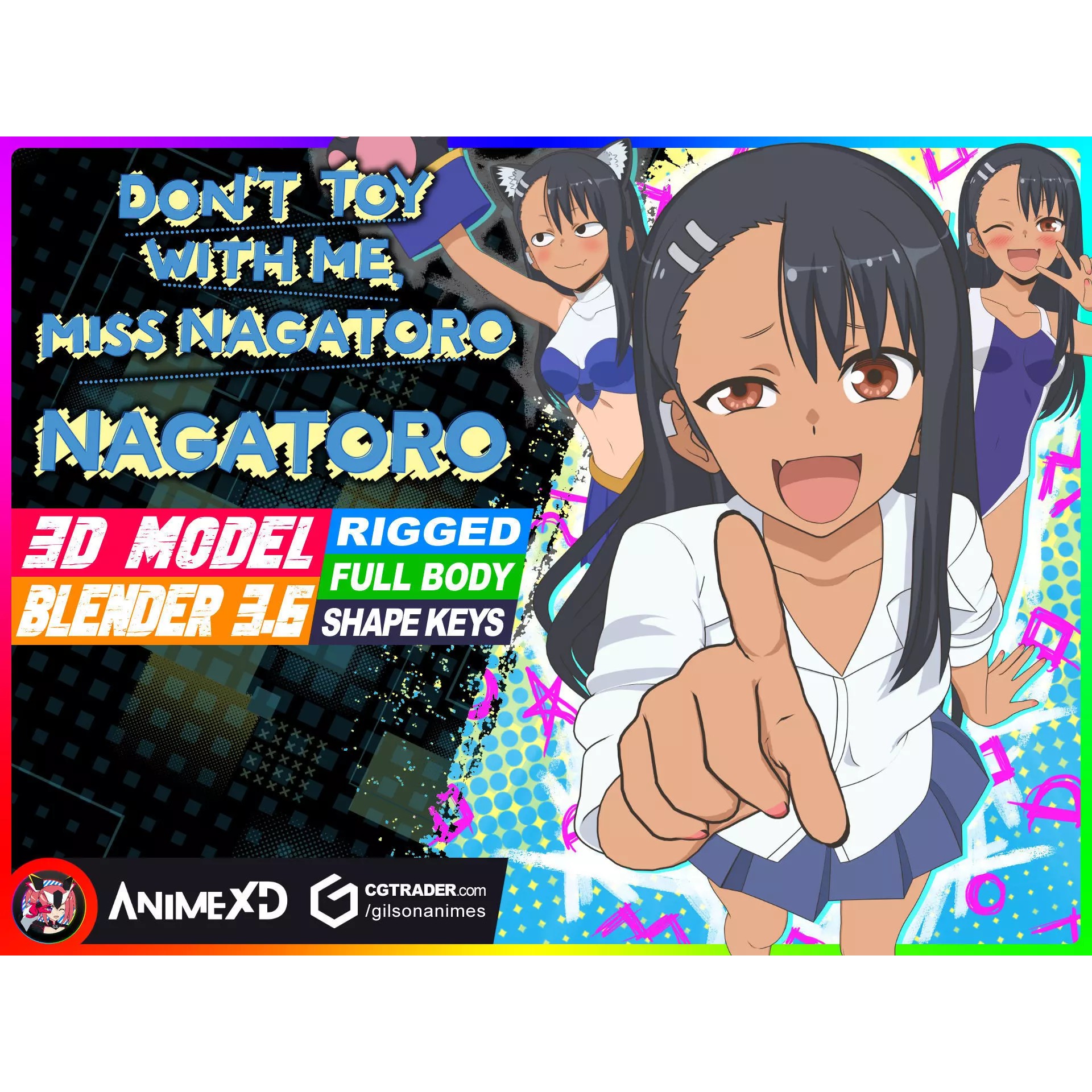 Nagatoro - Low-Poly Game-Ready 3D Model - View 2