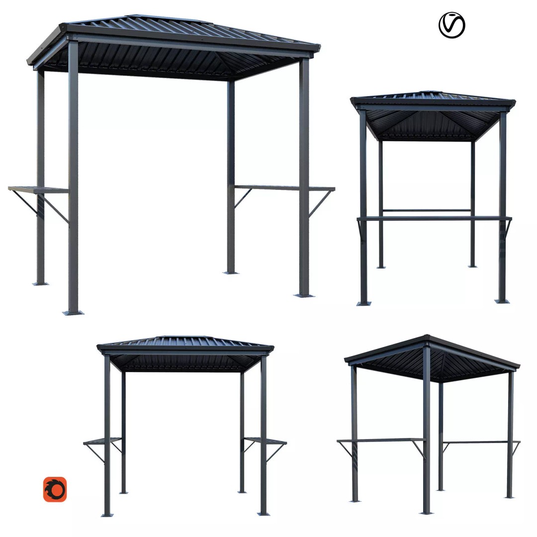 Terni Garden Point Mini Gazebo 3D Model – Modern Exterior Asset, FBX, V-Ray - View 2