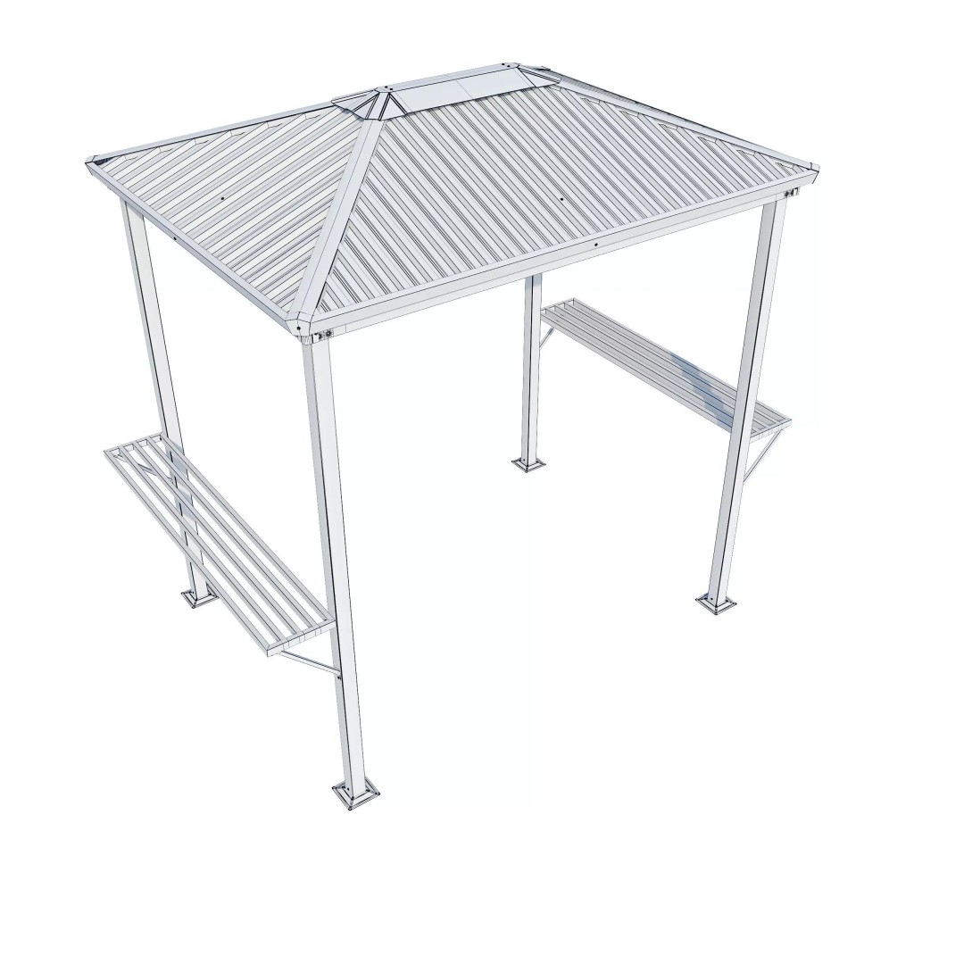 Terni Garden Point Mini Gazebo 3D Model – Modern Exterior Asset, FBX, V-Ray - View 27
