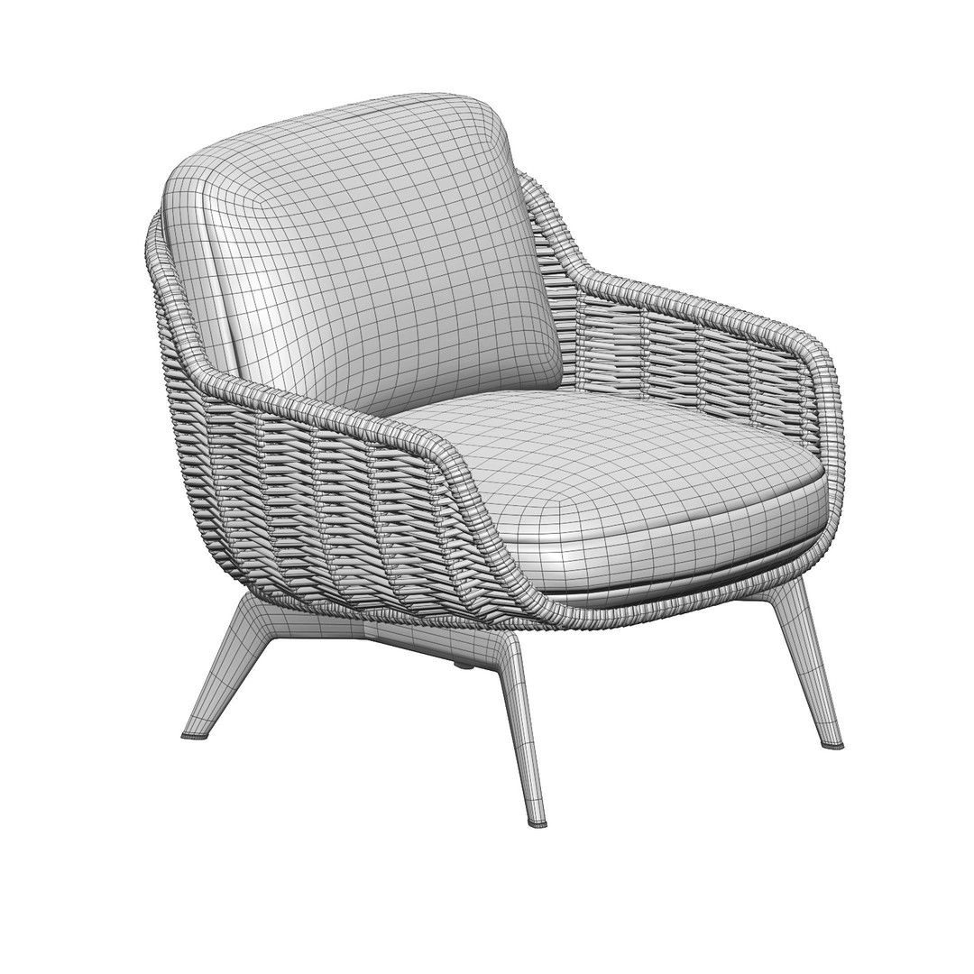 Belt Cord Armchair 3D Model – Outdoor Lounge Chair, PBR Textures, FBX