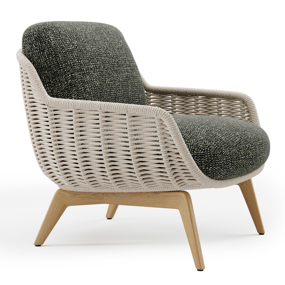 Belt Cord Armchair 3D Model – Outdoor Lounge Chair, PBR Textures, FBX - View 4