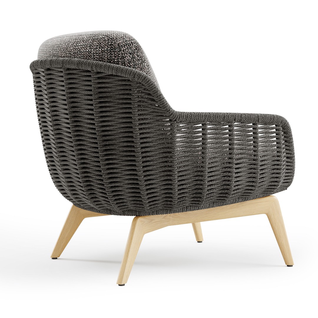 Belt Cord Armchair 3D Model – Outdoor Lounge Chair, PBR Textures, FBX - View 5