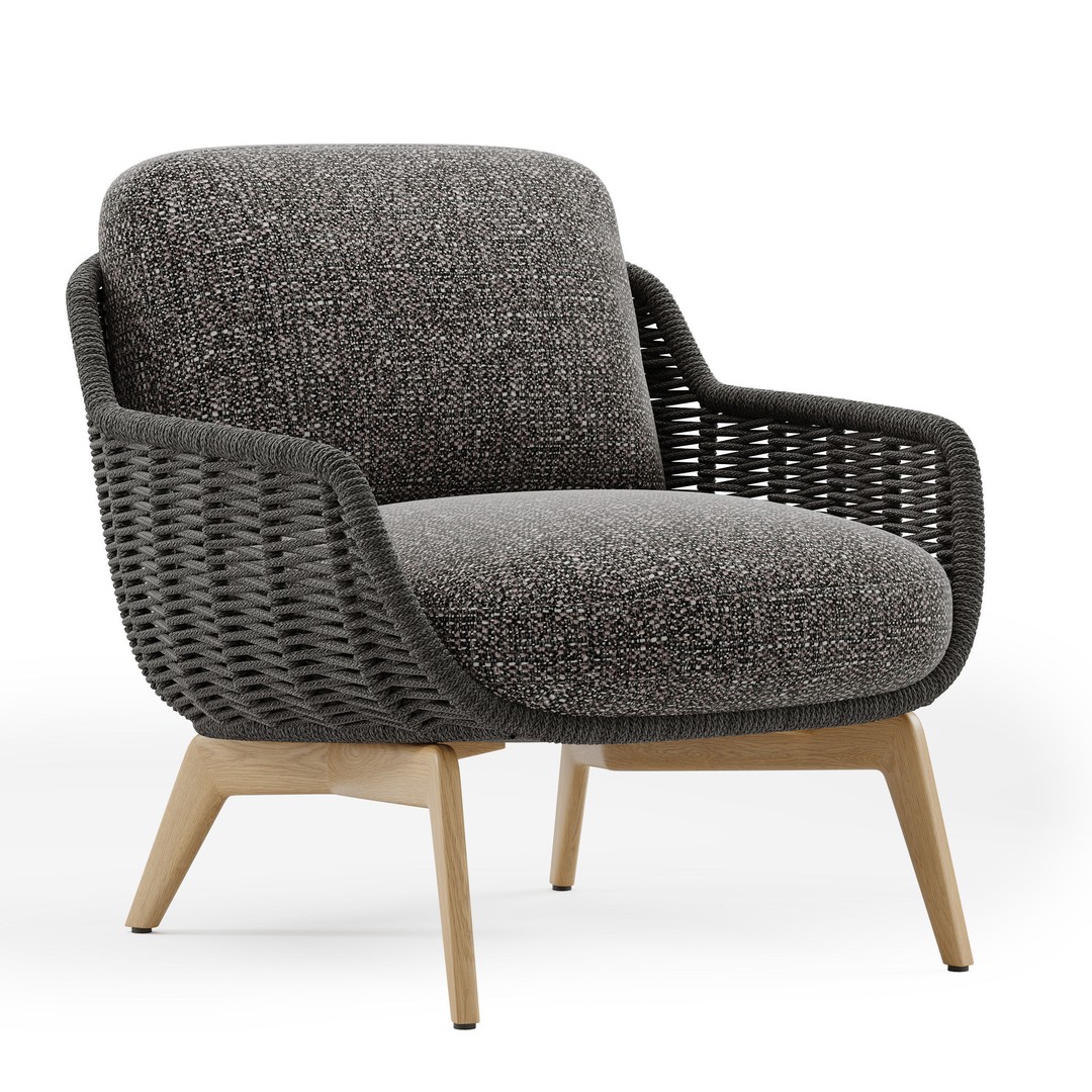 Belt Cord Armchair 3D Model – Outdoor Lounge Chair, PBR Textures, FBX - View 6