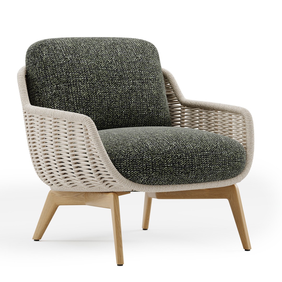 Belt Cord Armchair 3D Model – Outdoor Lounge Chair, PBR Textures, FBX - View 7
