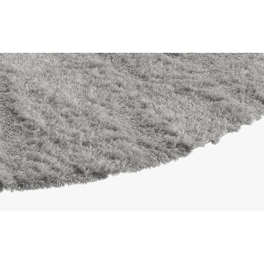 Shaggy Area Round Rug 3D Model – Cozy Modern Textile, FBX, OBJ
