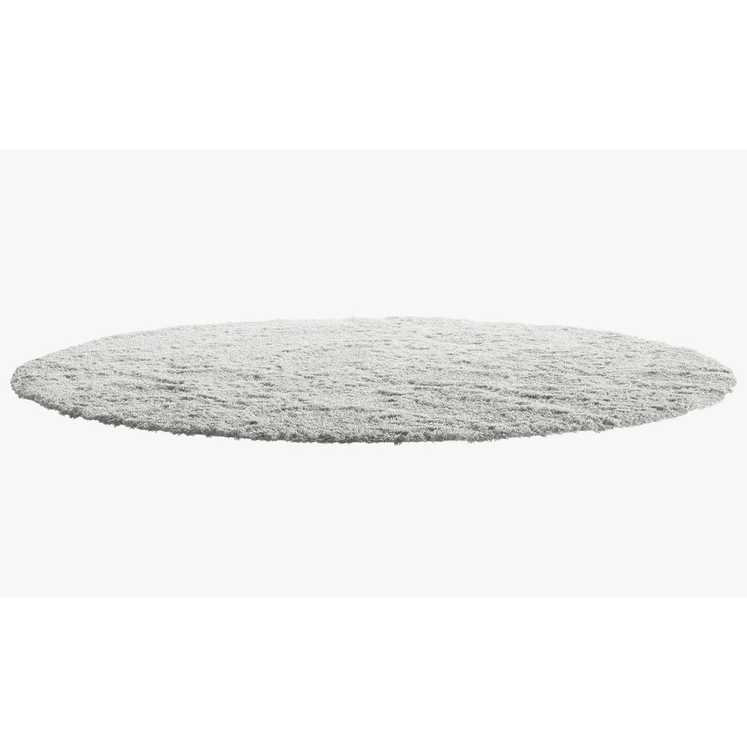 Shaggy Area Round Rug 3D Model – Cozy Modern Textile, FBX, OBJ - View 12