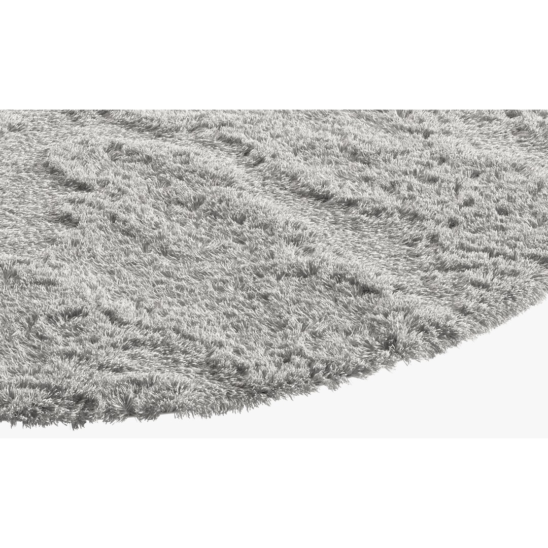 Shaggy Area Round Rug 3D Model – Cozy Modern Textile, FBX, OBJ - View 14