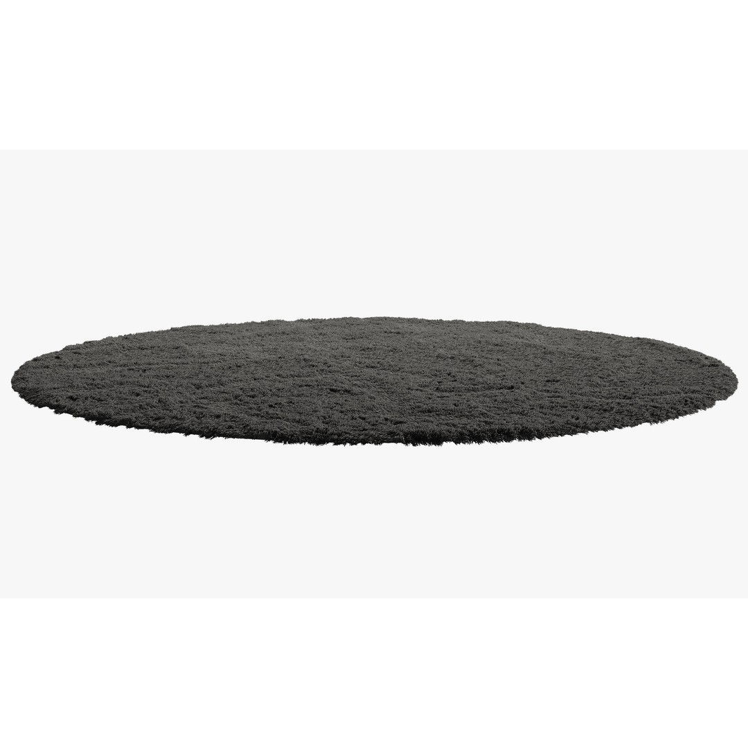 Shaggy Area Round Rug 3D Model – Cozy Modern Textile, FBX, OBJ - View 16