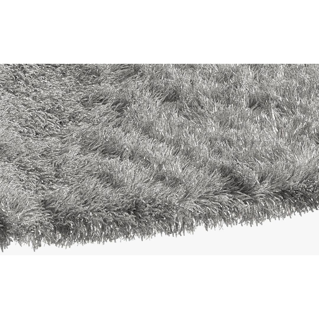 Shaggy Area Round Rug 3D Model – Cozy Modern Textile, FBX, OBJ - View 20