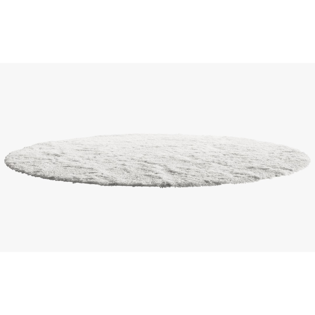 Shaggy Area Round Rug 3D Model – Cozy Modern Textile, FBX, OBJ - View 4