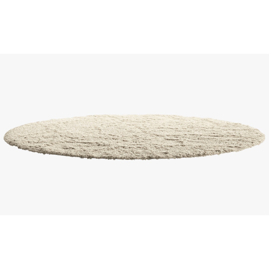 Shaggy Area Round Rug 3D Model – Cozy Modern Textile, FBX, OBJ - View 8