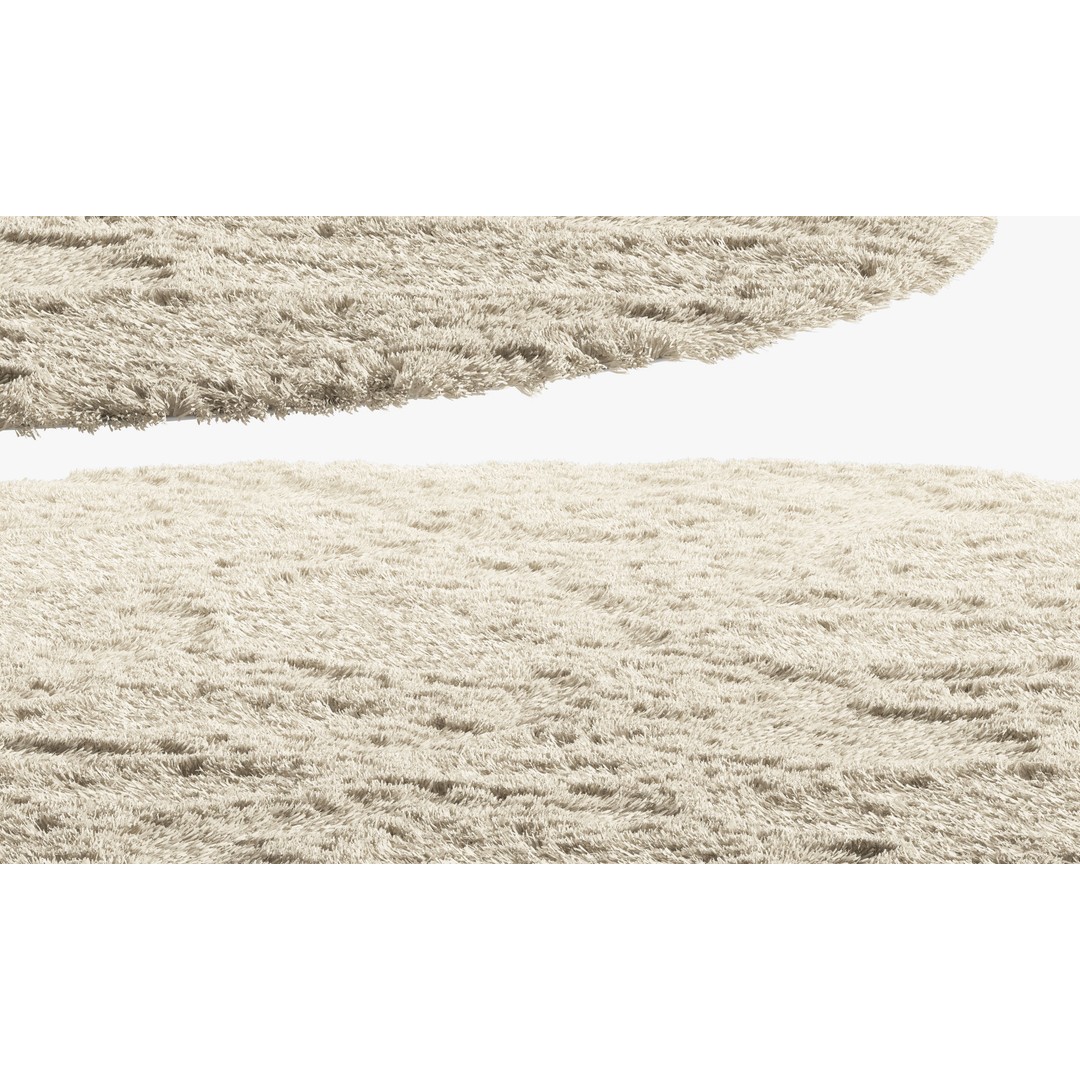 Shaggy Area Round Rug 3D Model – Cozy Modern Textile, FBX, OBJ - View 9