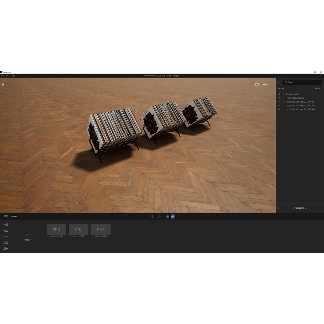 Vinyl Storage 3D Model – Realistic LP Organizer, Blender, FBX, OBJ - View 13