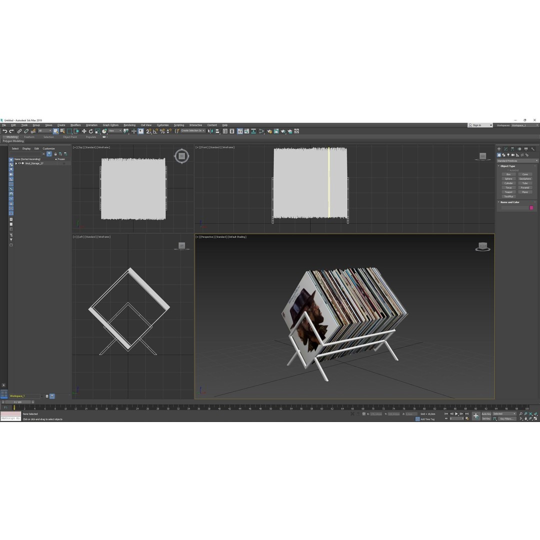 Vinyl Storage 3D Model – Realistic LP Organizer, Blender, FBX, OBJ - View 14