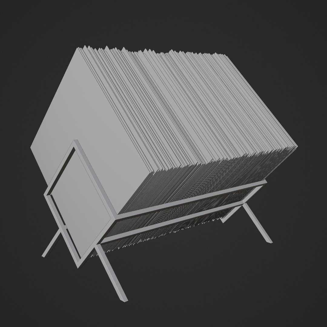 Vinyl Storage 3D Model – Realistic LP Organizer, Blender, FBX, OBJ - View 15