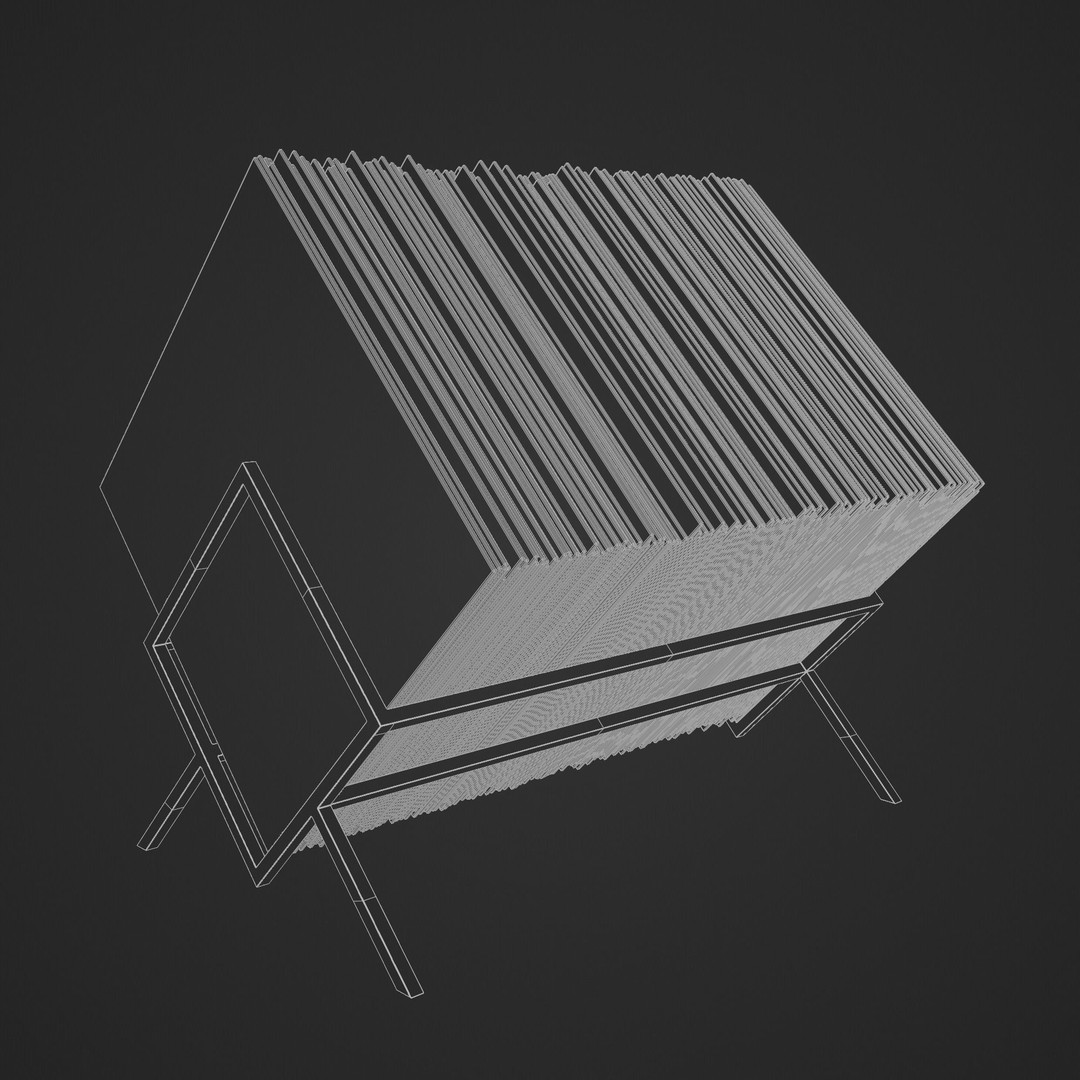 Vinyl Storage 3D Model – Realistic LP Organizer, Blender, FBX, OBJ - View 19