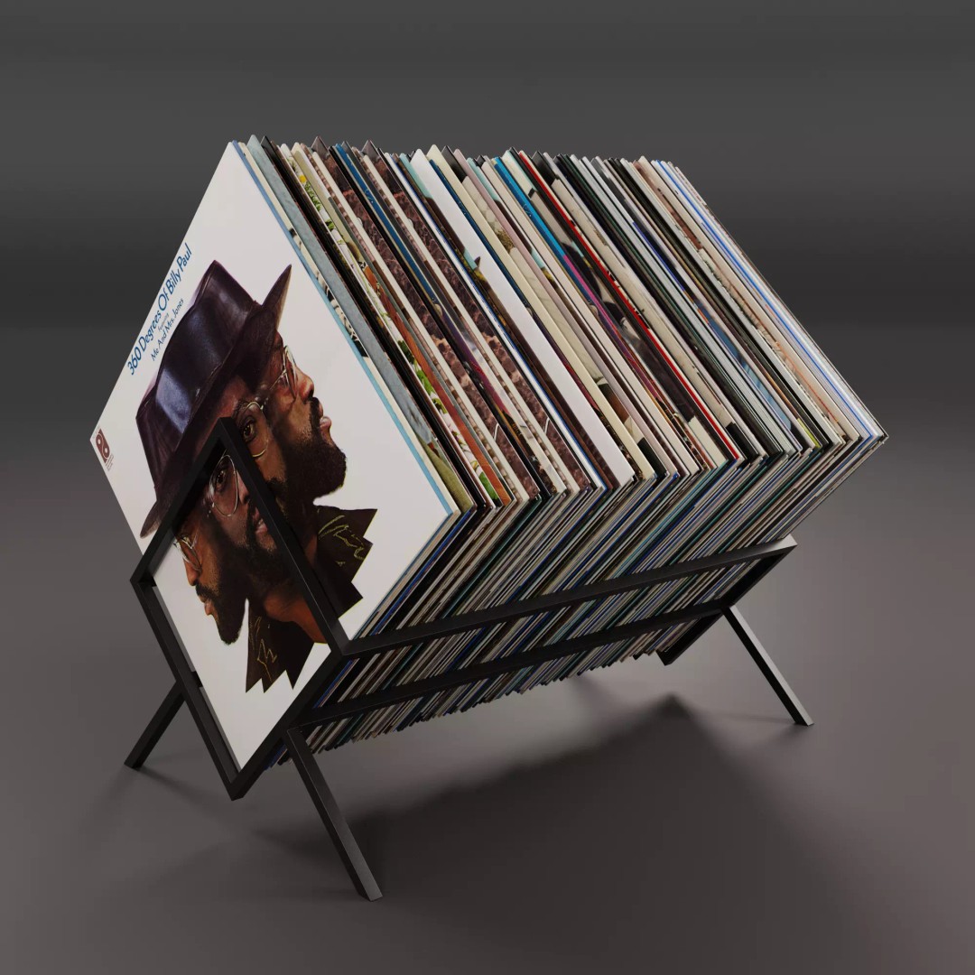 Vinyl Storage 3D Model – Realistic LP Organizer, Blender, FBX, OBJ - View 2