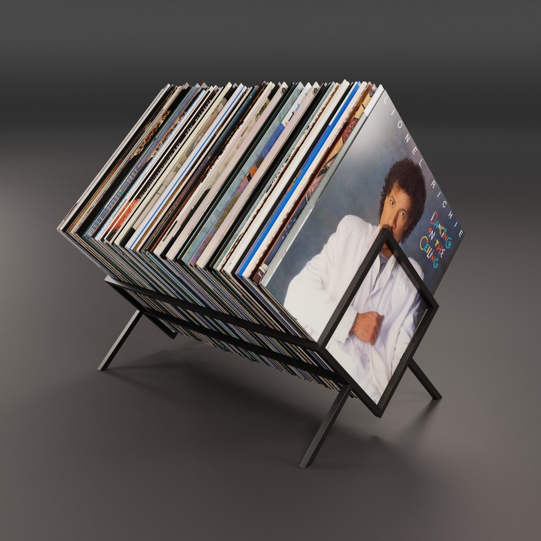 Vinyl Storage 3D Model – Realistic LP Organizer, Blender, FBX, OBJ - View 3