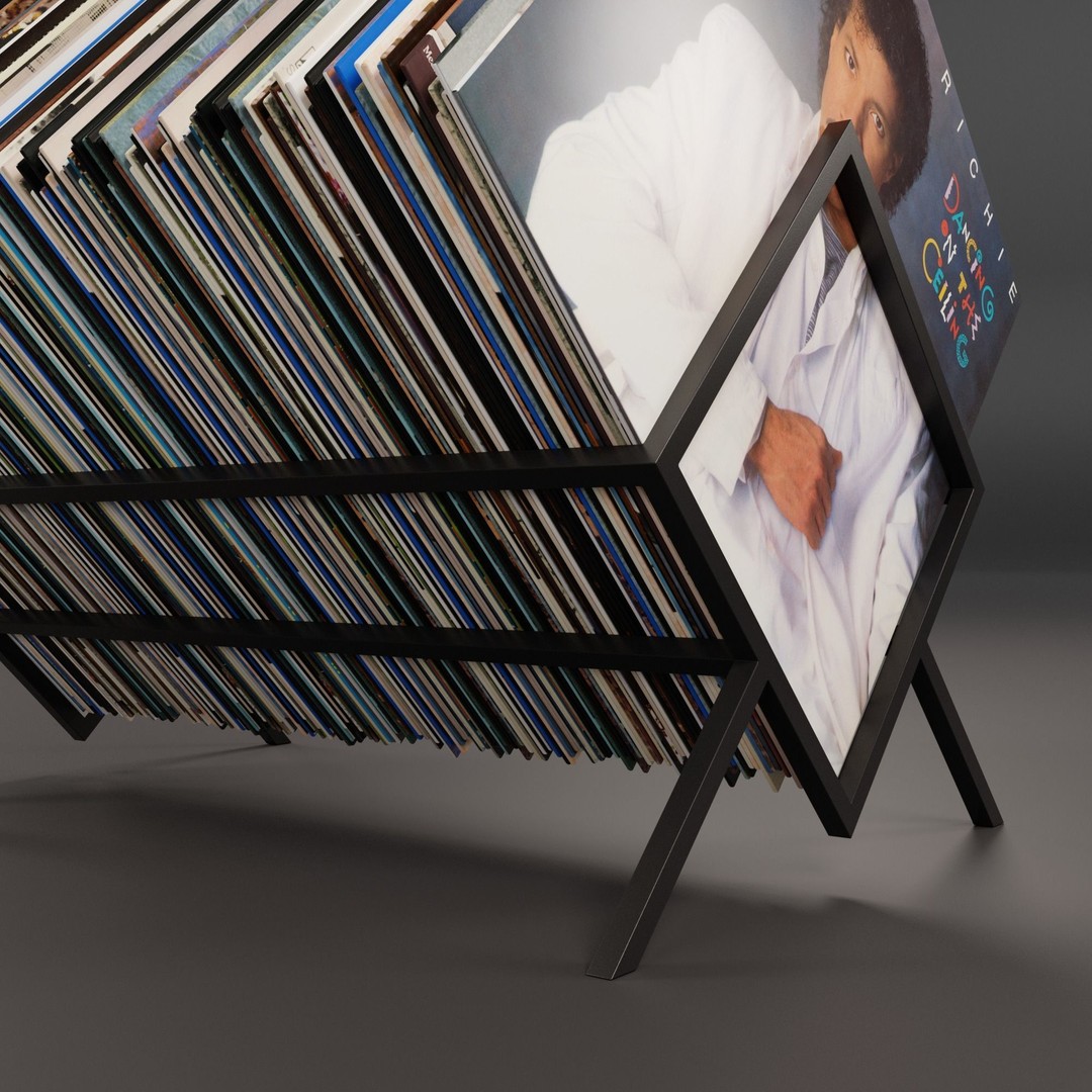 Vinyl Storage 3D Model – Realistic LP Organizer, Blender, FBX, OBJ - View 5