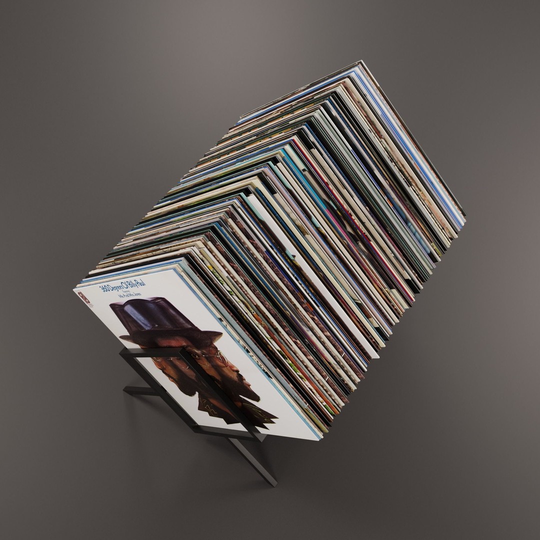Vinyl Storage 3D Model – Realistic LP Organizer, Blender, FBX, OBJ - View 7