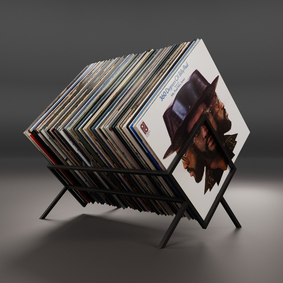 Vinyl Storage 3D Model – Realistic LP Organizer, Blender, FBX, OBJ - View 9