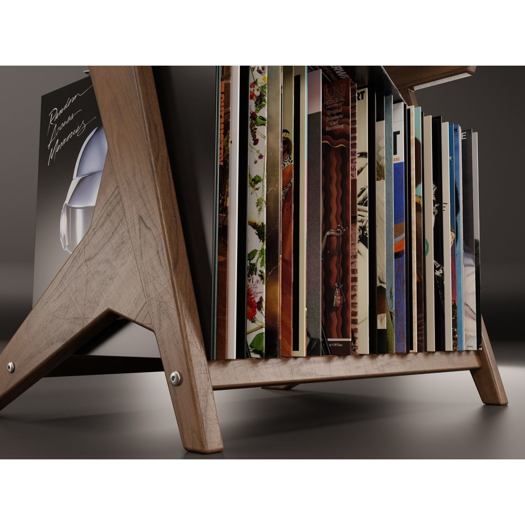 Vinyl Storage 3D Model – Realistic Furniture Unit, Blender, FBX, OBJ - View 11