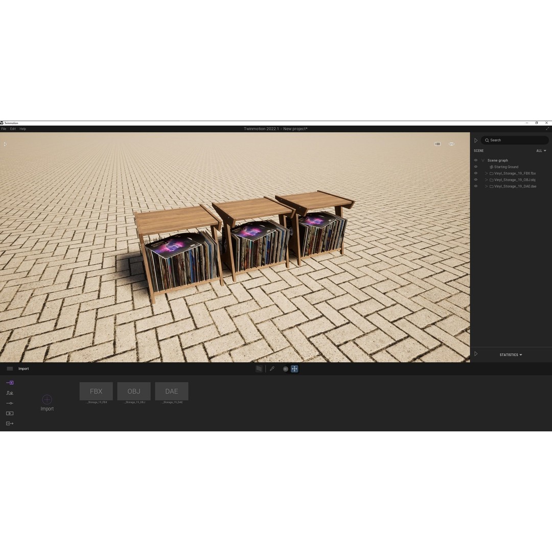 Vinyl Storage 3D Model – Realistic Furniture Unit, Blender, FBX, OBJ - View 16