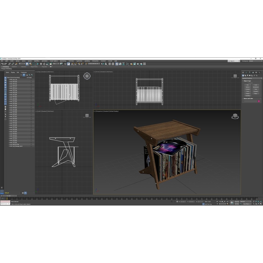 Vinyl Storage 3D Model – Realistic Furniture Unit, Blender, FBX, OBJ - View 17