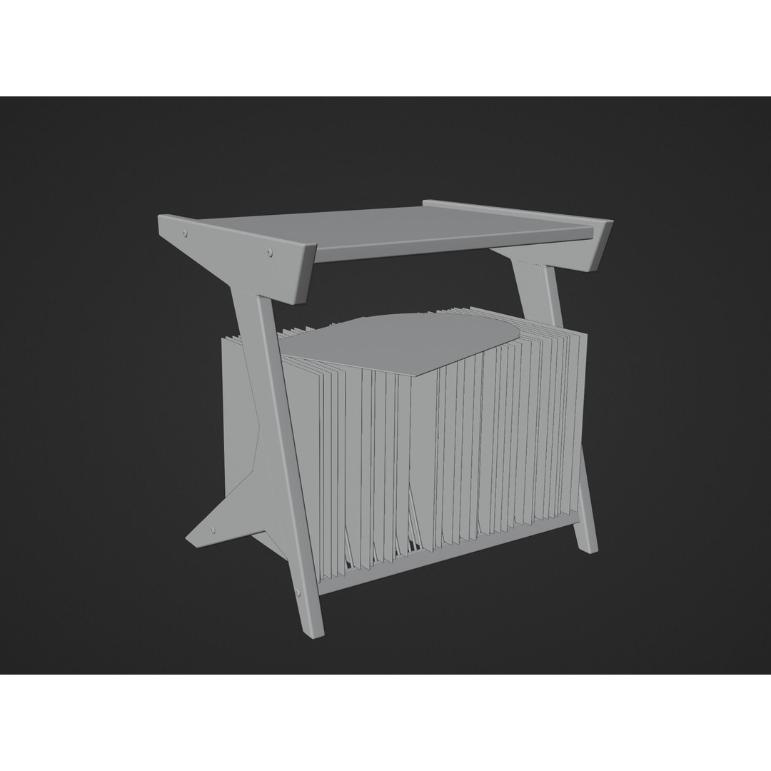 Vinyl Storage 3D Model – Realistic Furniture Unit, Blender, FBX, OBJ - View 18