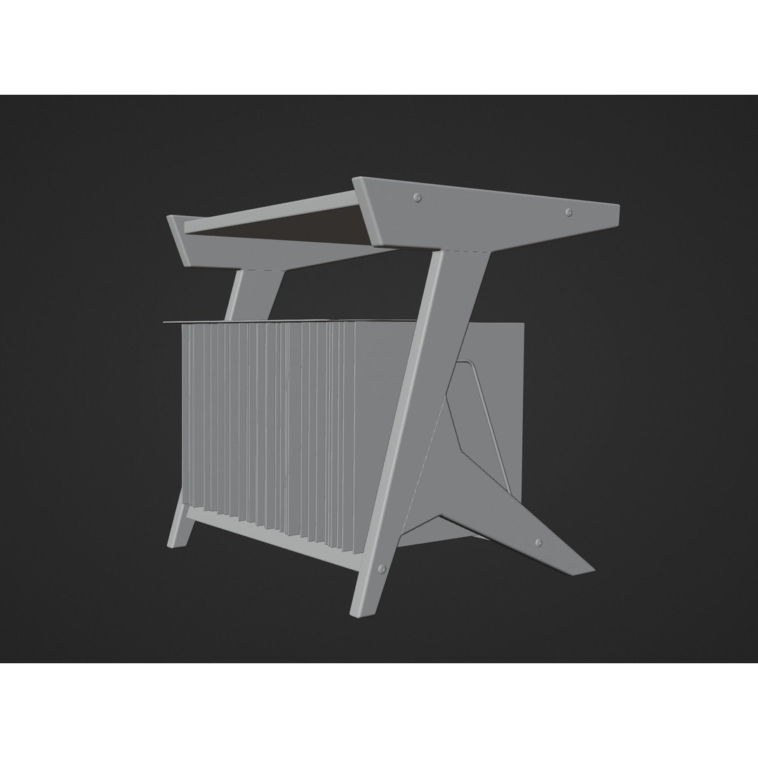 Vinyl Storage 3D Model – Realistic Furniture Unit, Blender, FBX, OBJ - View 19