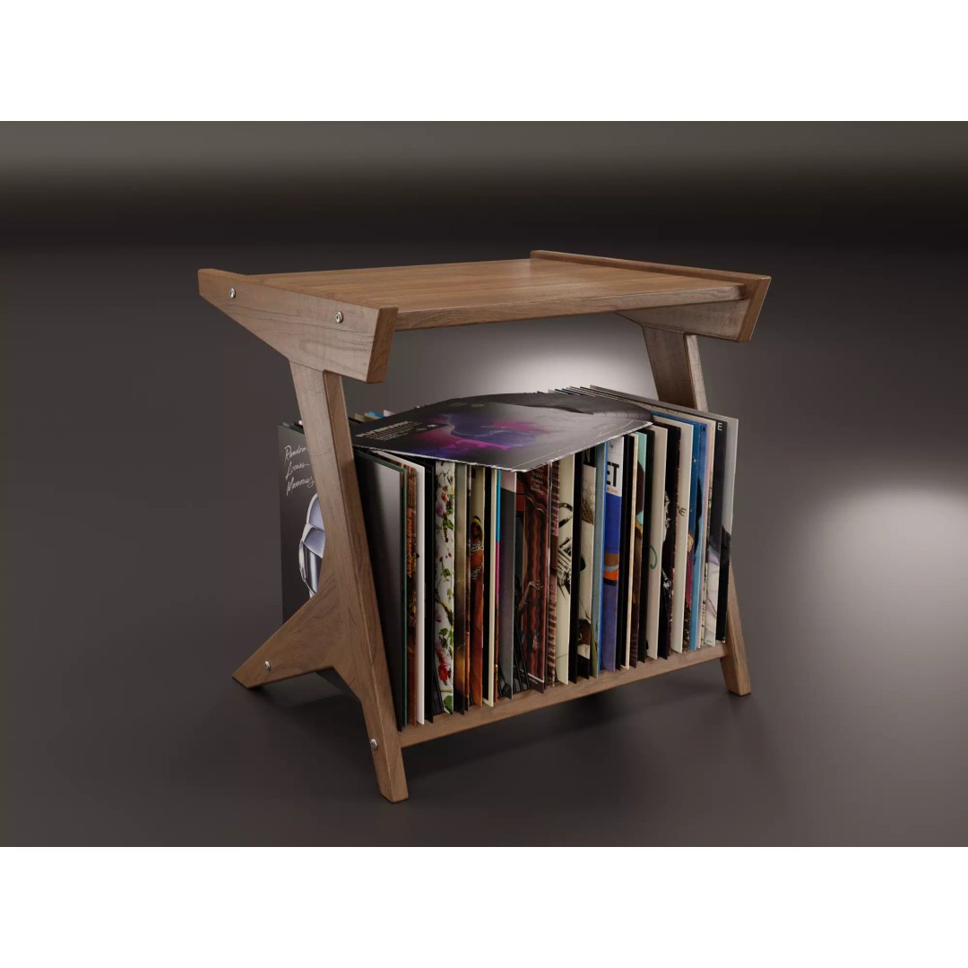 Vinyl Storage 3D Model – Realistic Furniture Unit, Blender, FBX, OBJ - View 2