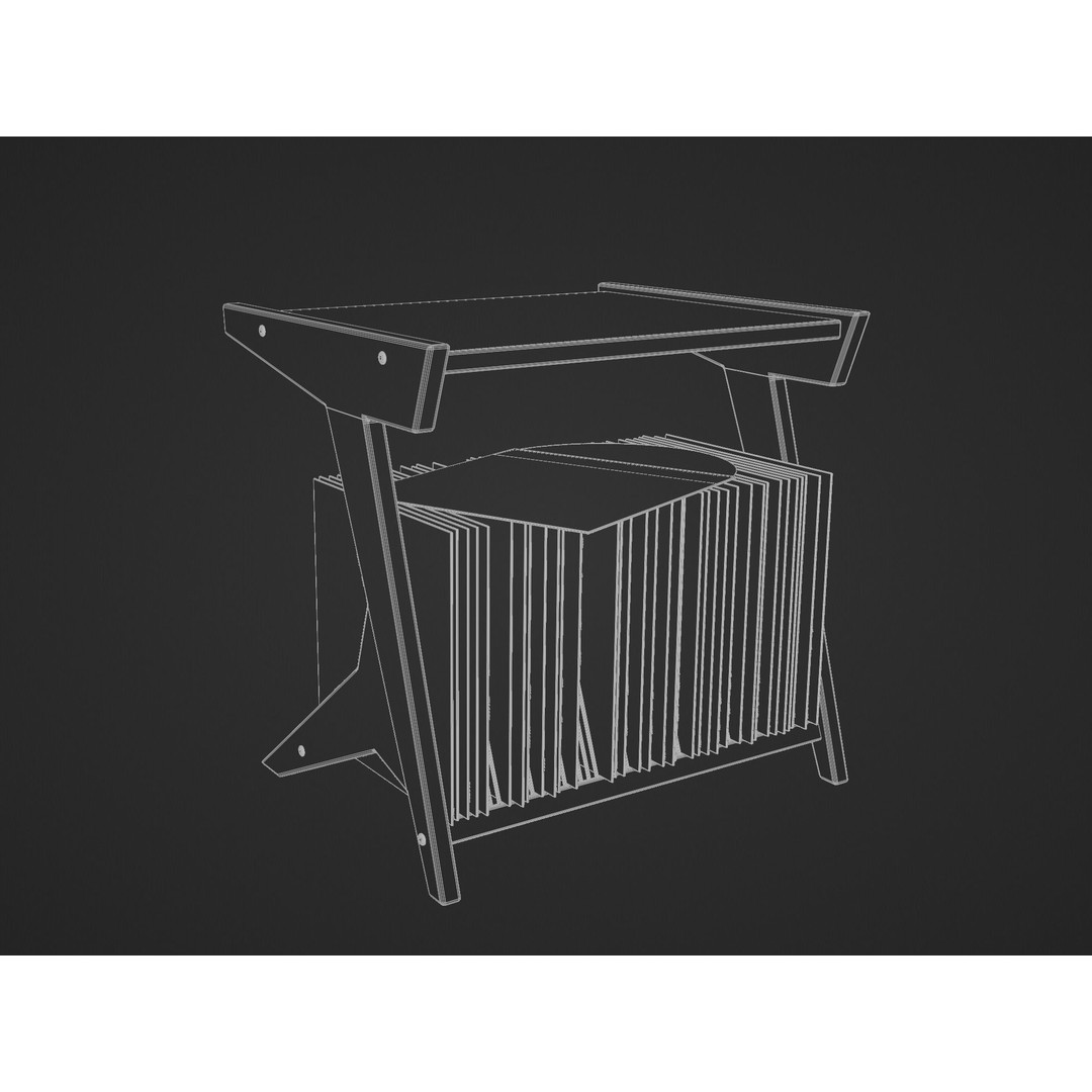 Vinyl Storage 3D Model – Realistic Furniture Unit, Blender, FBX, OBJ - View 21