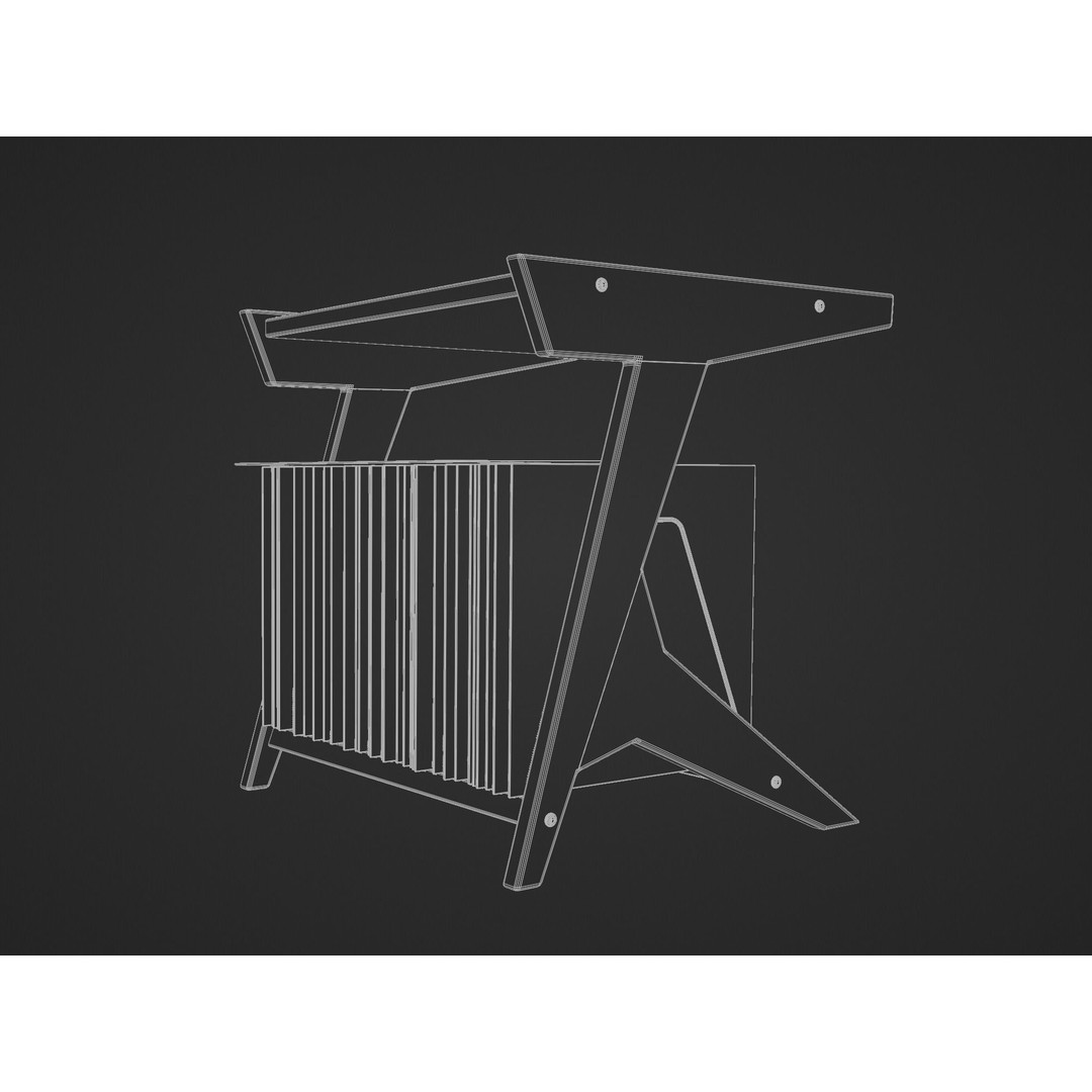 Vinyl Storage 3D Model – Realistic Furniture Unit, Blender, FBX, OBJ - View 22
