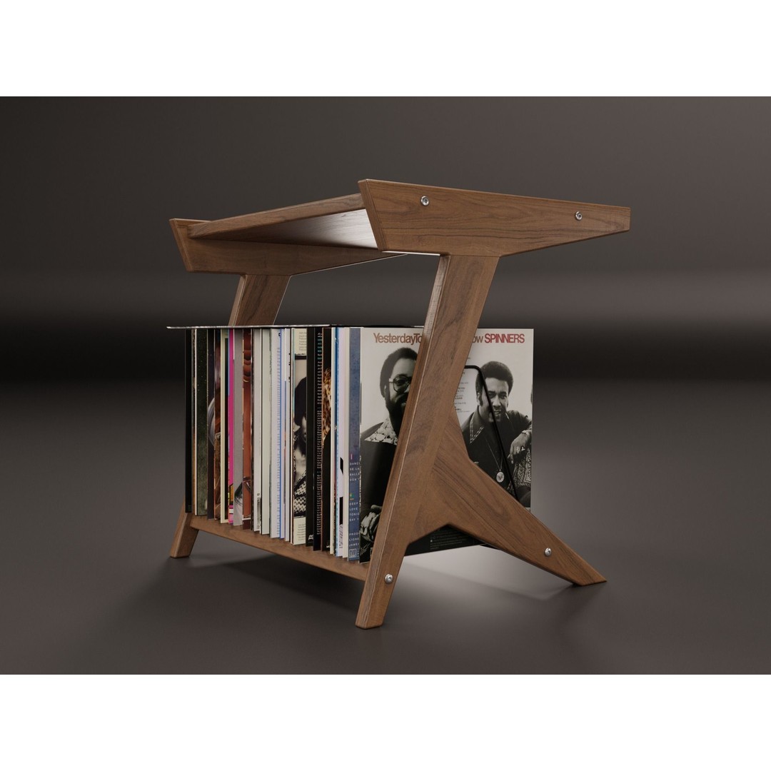 Vinyl Storage 3D Model – Realistic Furniture Unit, Blender, FBX, OBJ - View 4