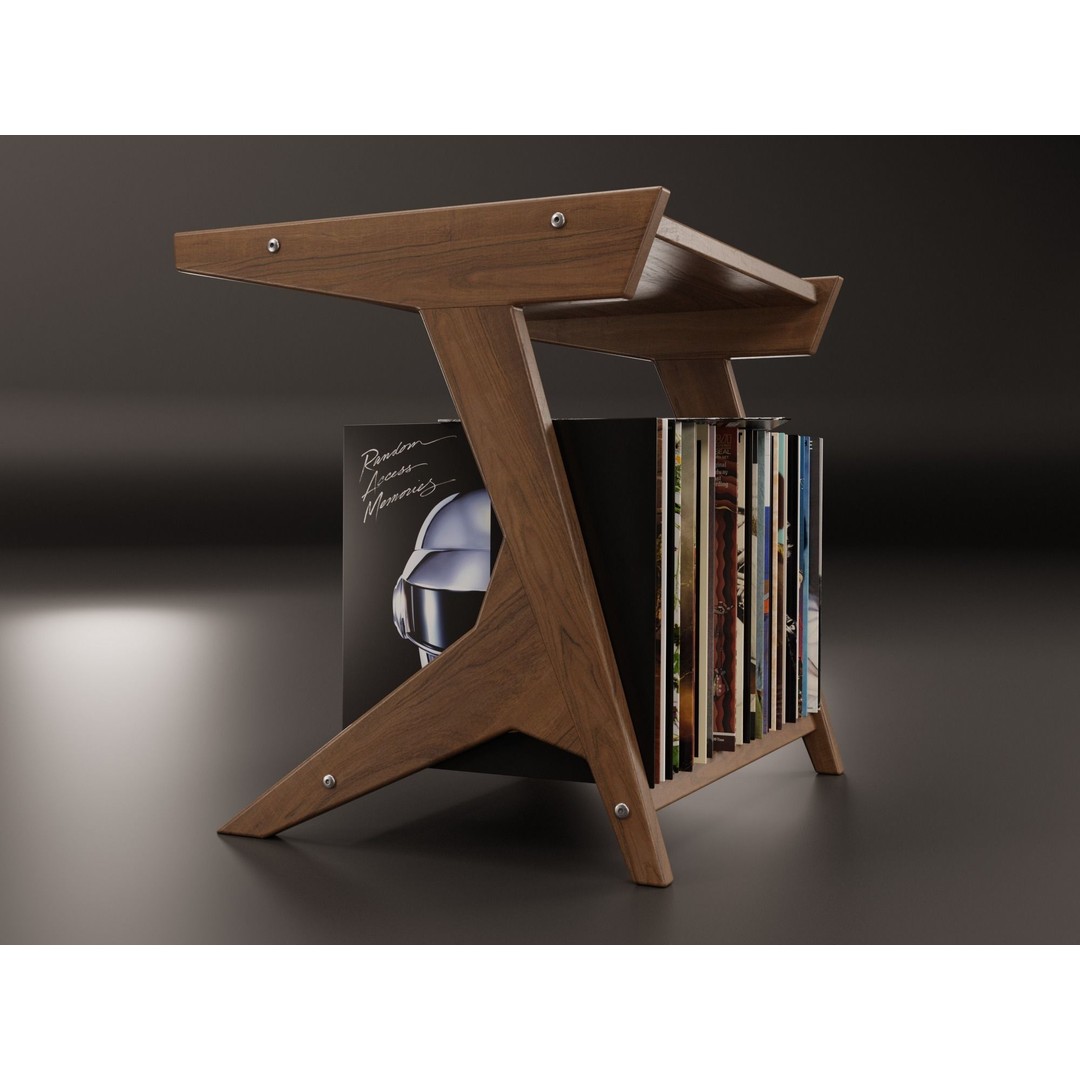 Vinyl Storage 3D Model – Realistic Furniture Unit, Blender, FBX, OBJ - View 5
