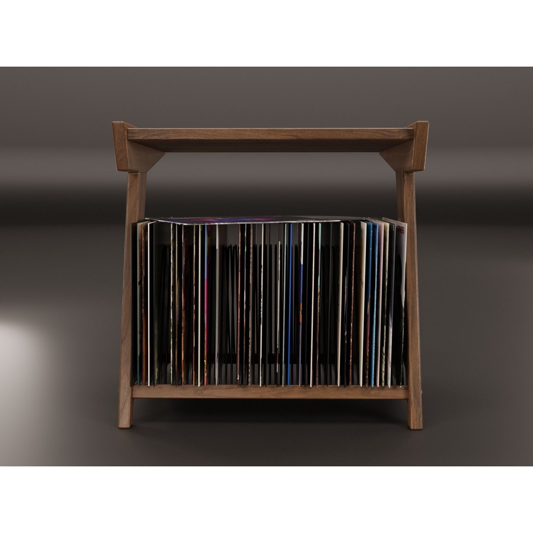 Vinyl Storage 3D Model – Realistic Furniture Unit, Blender, FBX, OBJ - View 6