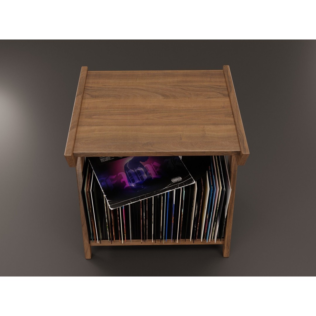 Vinyl Storage 3D Model – Realistic Furniture Unit, Blender, FBX, OBJ - View 7