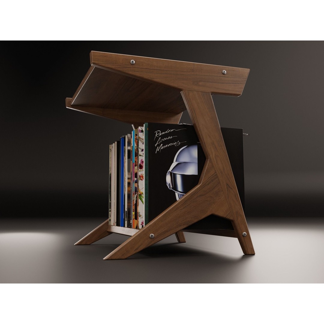 Vinyl Storage 3D Model – Realistic Furniture Unit, Blender, FBX, OBJ - View 9