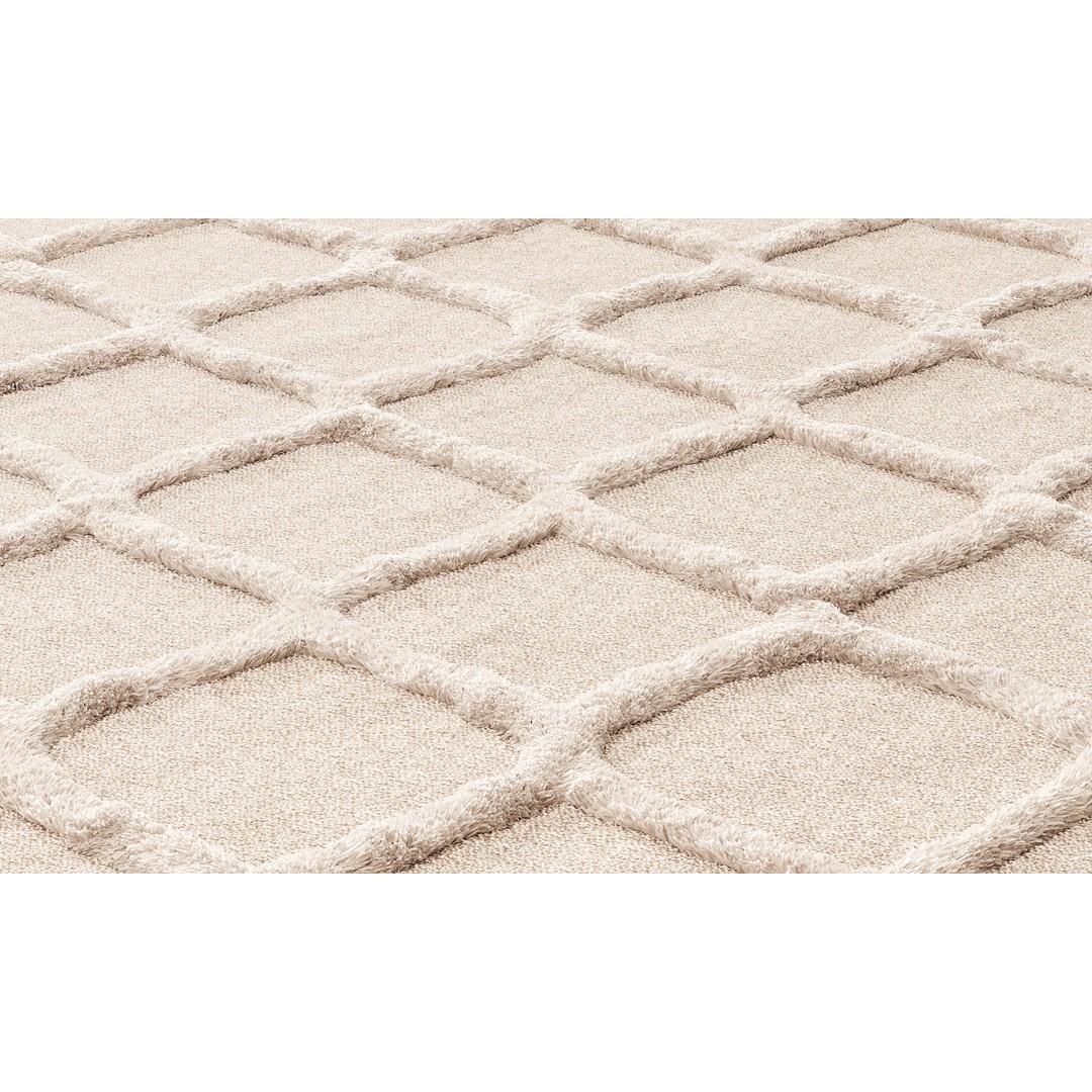 Raised Ogee Trellis Nursery Area Rug 3D Model – Realistic Textile, FBX, OBJ - View 12