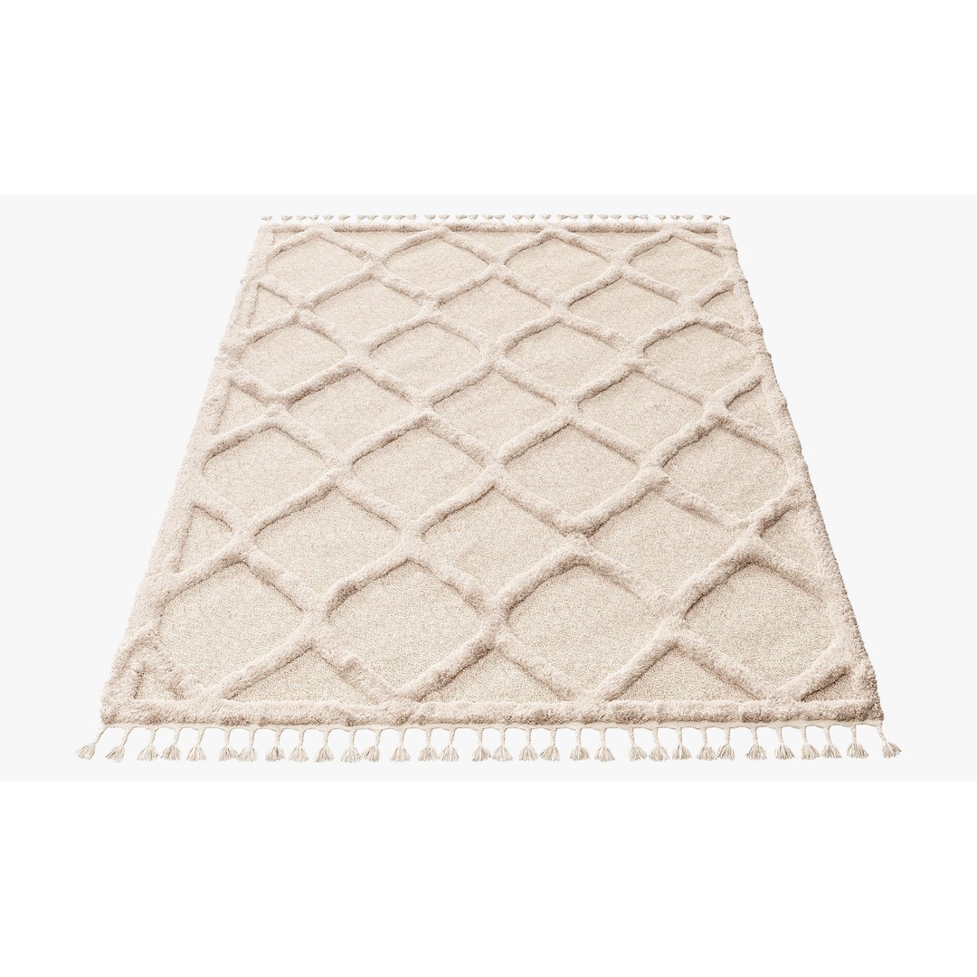 Raised Ogee Trellis Nursery Area Rug 3D Model – Realistic Textile, FBX, OBJ - View 13