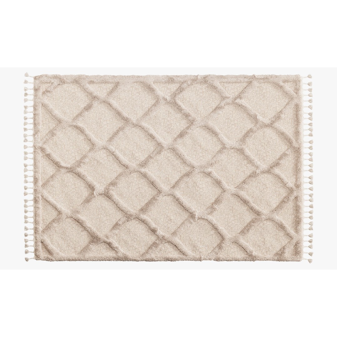 Raised Ogee Trellis Nursery Area Rug 3D Model – Realistic Textile, FBX, OBJ - View 14
