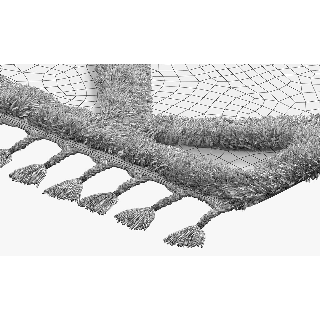 Raised Ogee Trellis Nursery Area Rug 3D Model – Realistic Textile, FBX, OBJ - View 15
