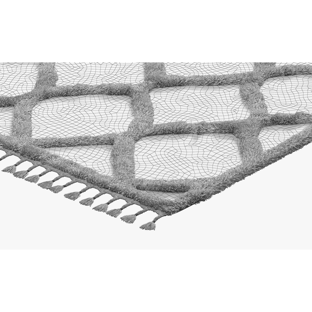 Raised Ogee Trellis Nursery Area Rug 3D Model – Realistic Textile, FBX, OBJ - View 16