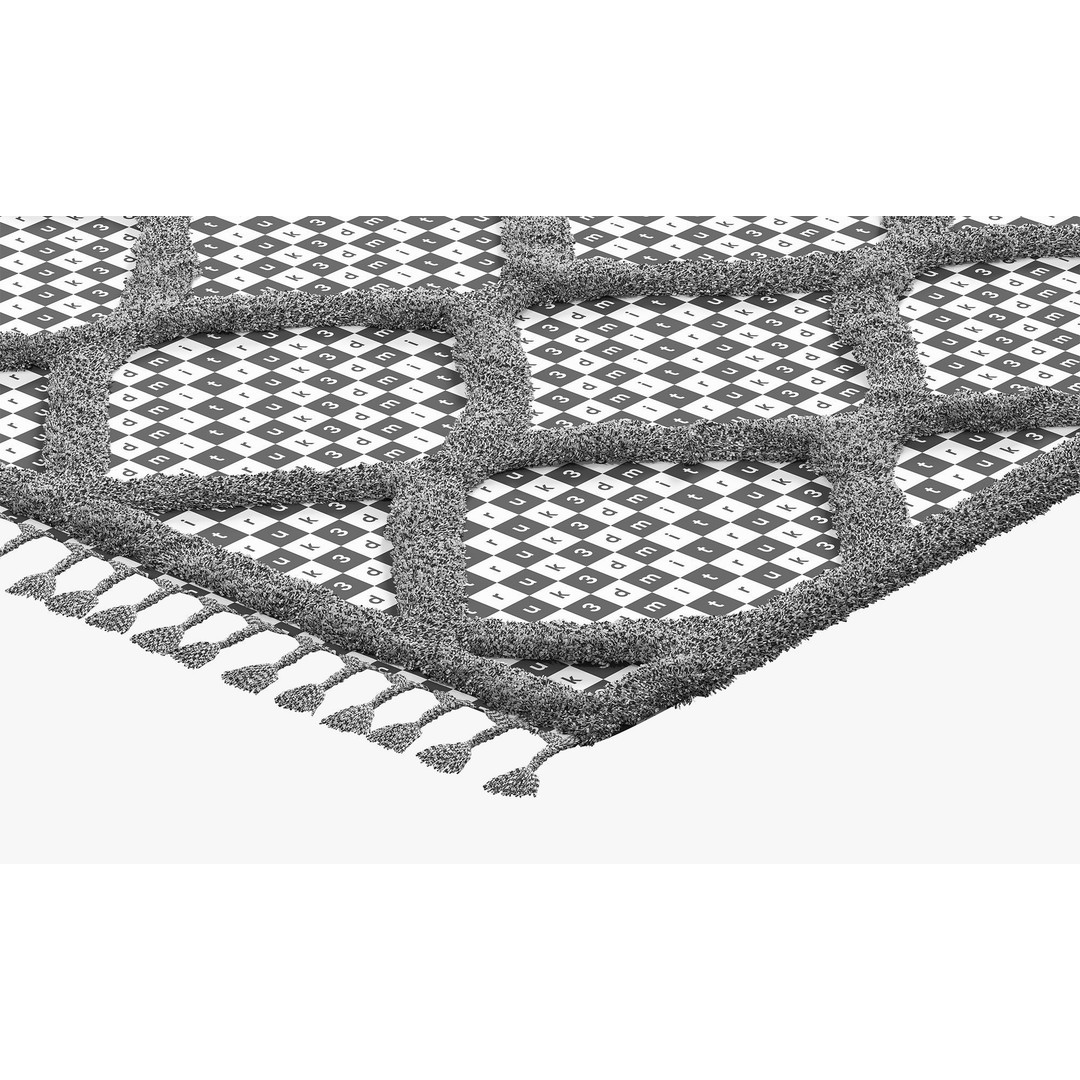 Raised Ogee Trellis Nursery Area Rug 3D Model – Realistic Textile, FBX, OBJ - View 17